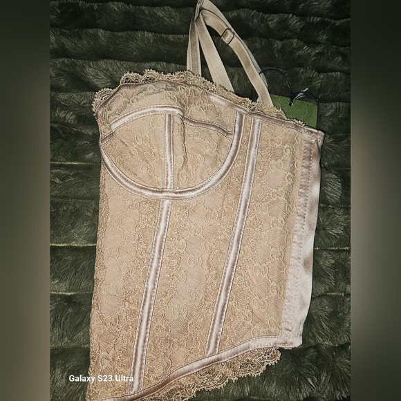Gucci Lace Bustier Top in Beige - Picture 2 of 8